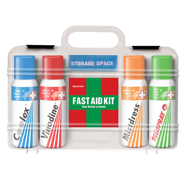 Fast AID Kit Box | Bandage Spray | Burn Relief Spray | Pain Relief Spray | Antiseptic Spray