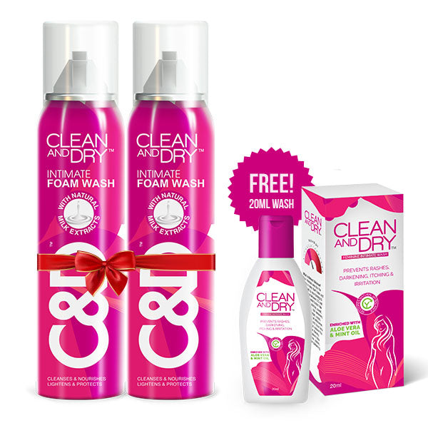 Clean & Dry Intimate Foam Wash 85g - Pack of 2